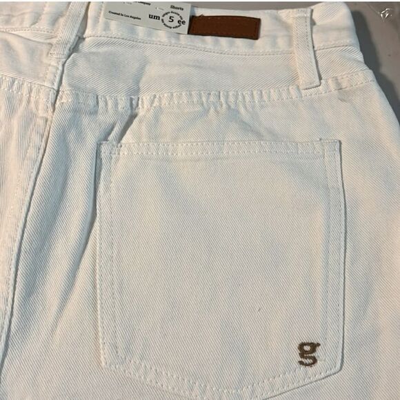 High Rise Denim Shorts Relaxed Fit White Junior Sz 5 - Picture 5 of 5